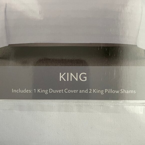 HD Designs Dobby Duvet Cover Set (cover + 2 shams) King in Bright White NWT - Picture 3 of 7
